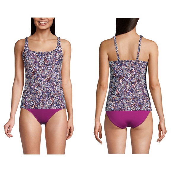 Lands' End Other - Land end square neck underwire tankini swimsuit top 6 D
